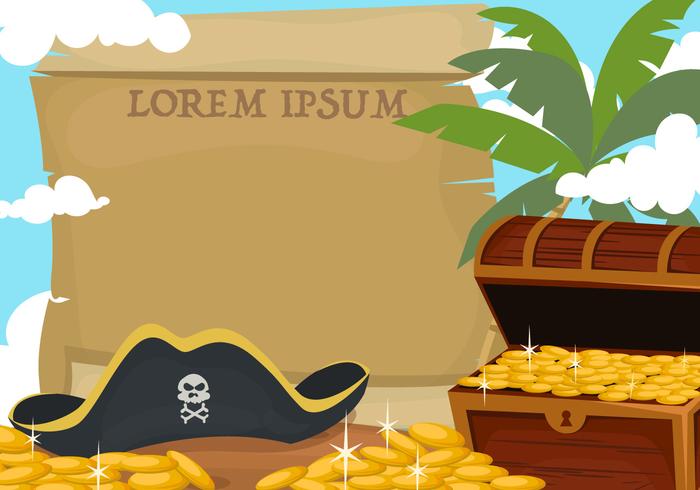 Pirate Banner con el tesoro vector