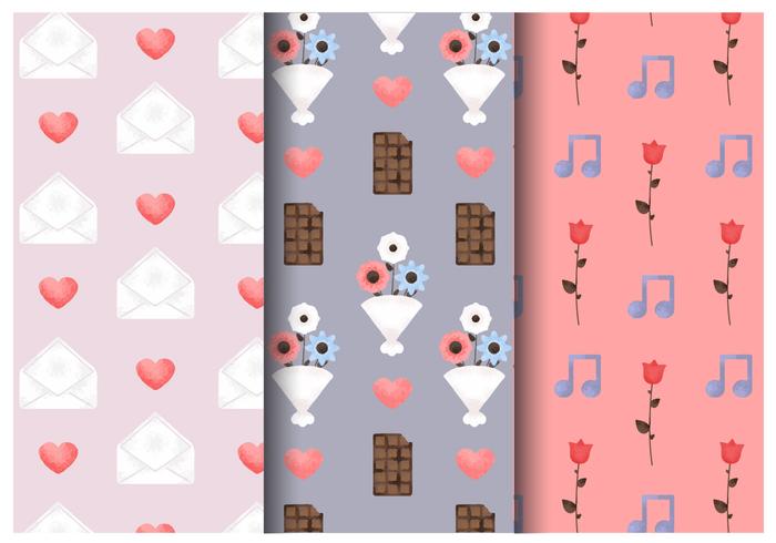 Free Cute Valentine's Day Patterns vector