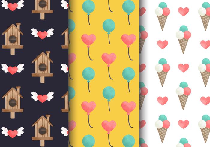 Free Cute Valentine's Day Patterns vector