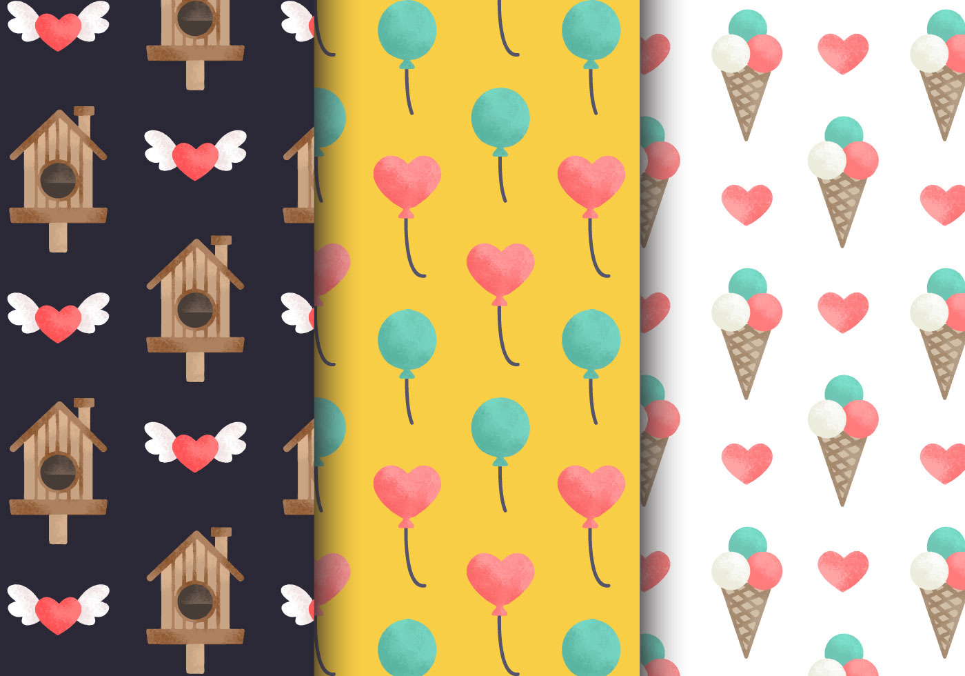 free-cute-valentine-s-day-patterns-155565-vector-art-at-vecteezy