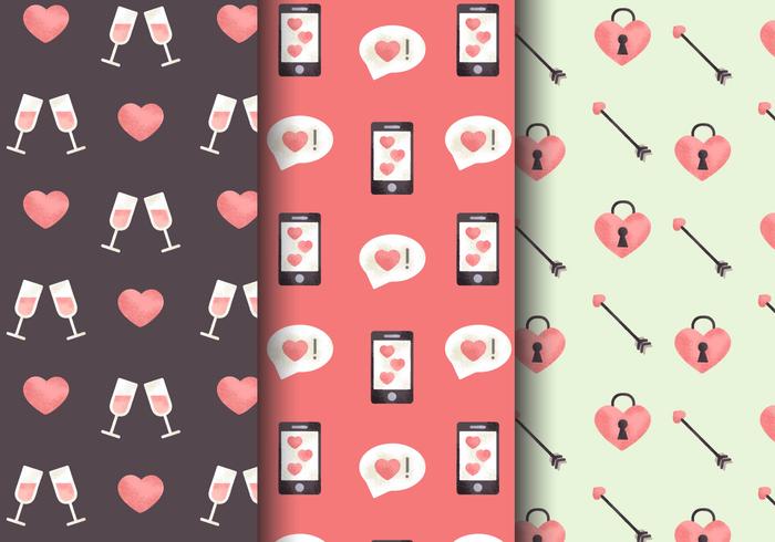 Free Cute Valentine's Day Patterns vector