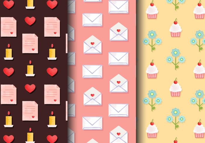 Free Cute Valentine's Day Patterns vector