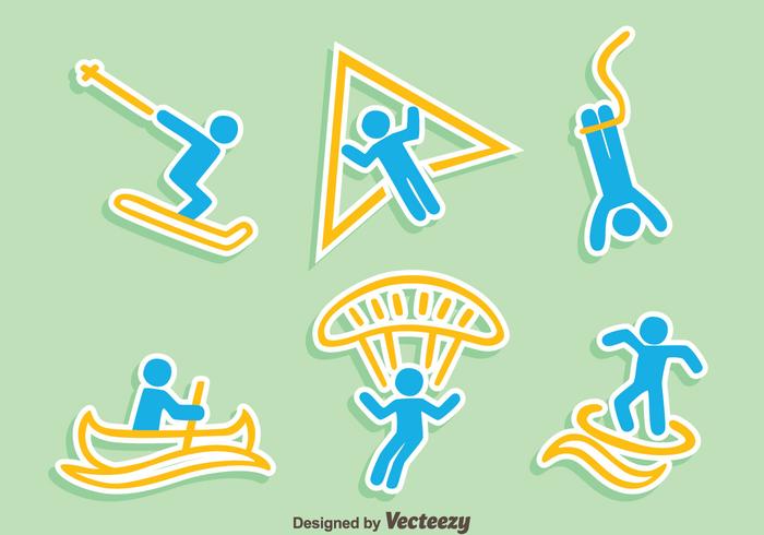 Extreme Sports Icons Vector