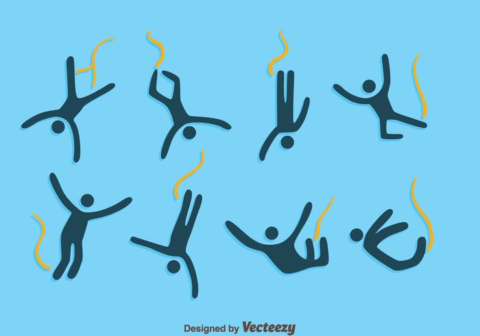 Bungee Jumping Icons Vector