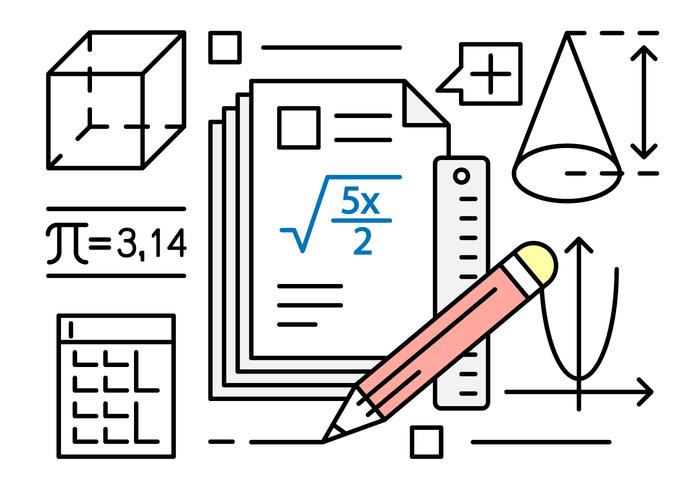 Ilustración vectorial libre sobre matemáticas vector