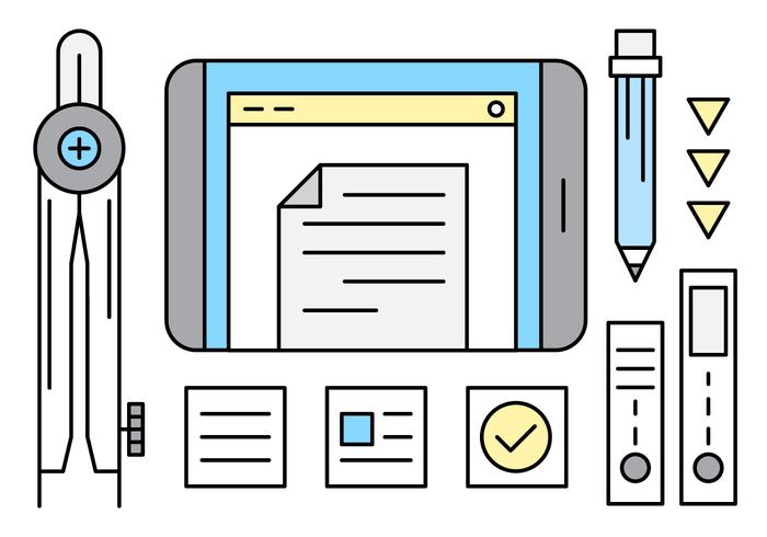 Linear Office Icons vector