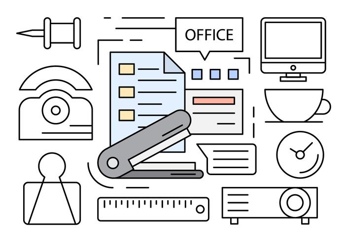 Iconos de Linear Office vector