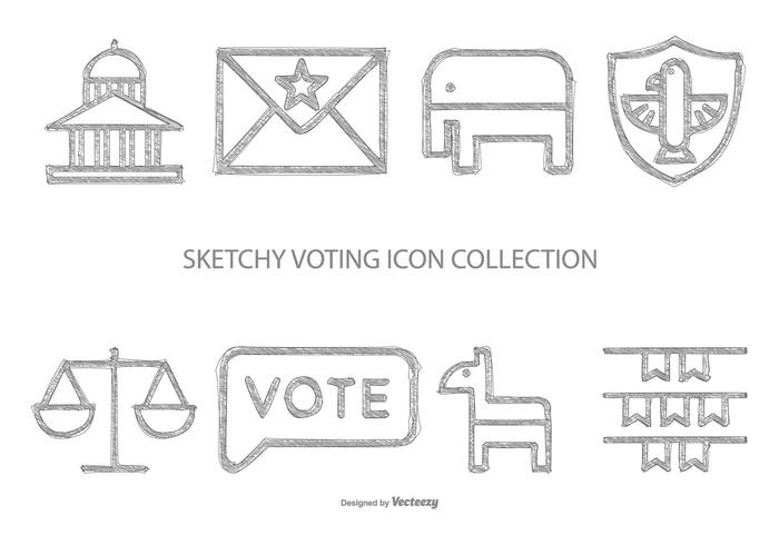 Sketchy Style Voting Icon Collection Sketchy Style Voting Icon Collection