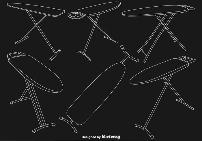 Iconos de la tabla de tabla de planchar de vector