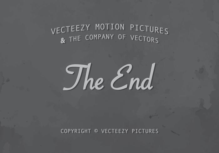 The End Title Silent Film Screen  vector