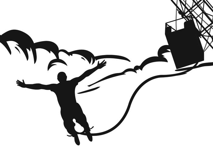 Bungee Jumping Silhouette Vector 