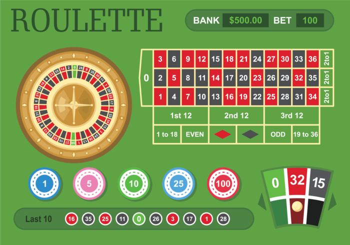 Roulette Table Vector Illustration