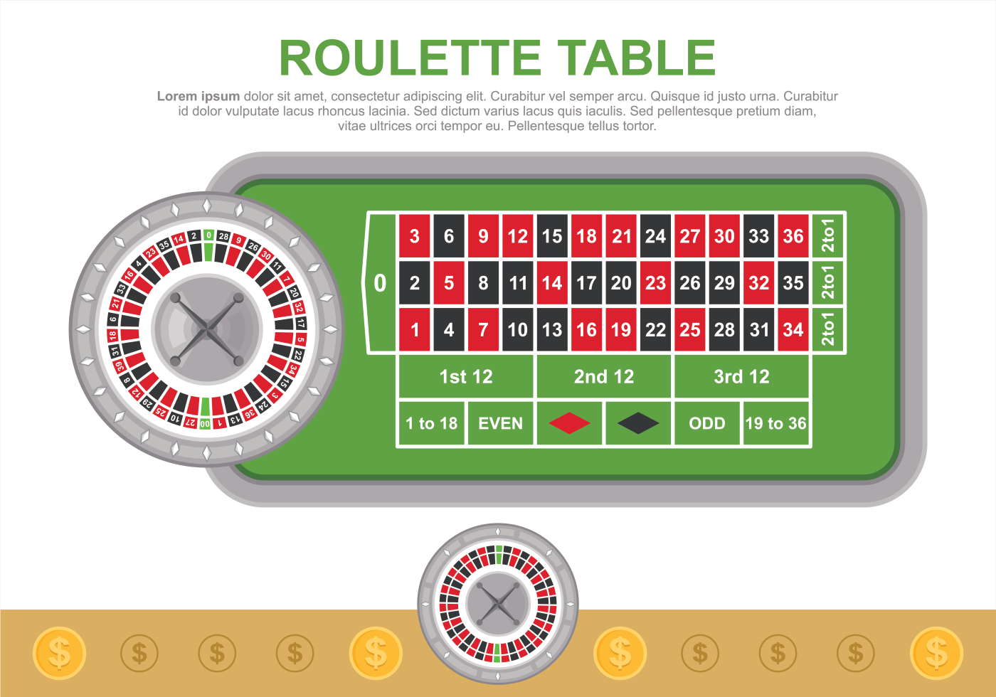 Roulette Table Vector Illustration 155682 Vector Art at Vecteezy