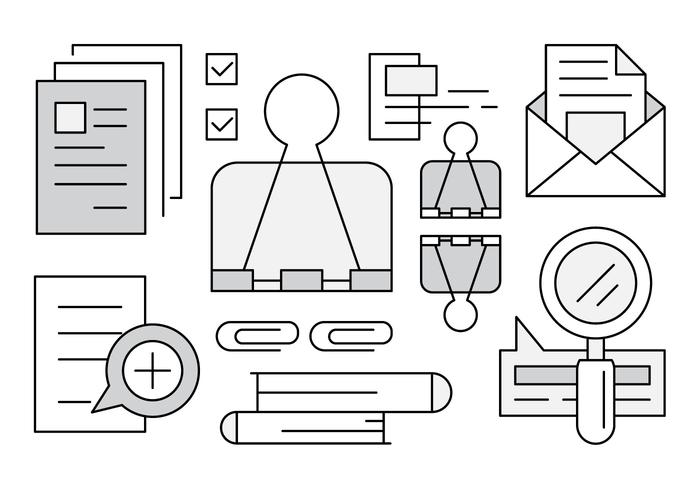 Iconos de Linear Office vector