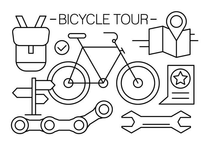 Free Linear Bicycle Icons vector