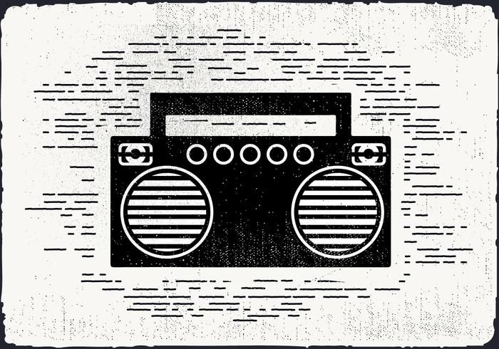 Libre Vintage reproductor de música ilustración vectorial vector