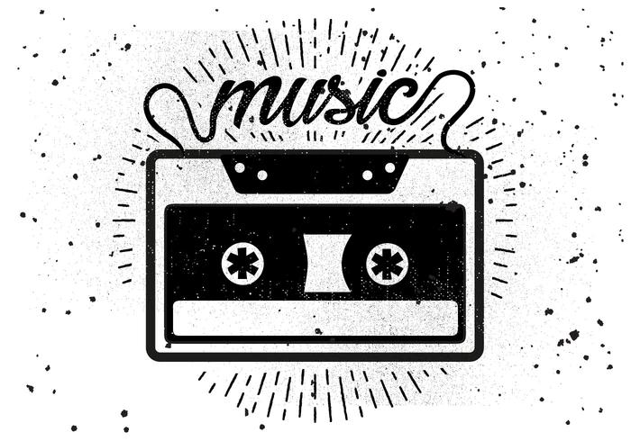 Vintage Audio Cassette Vector Illustration