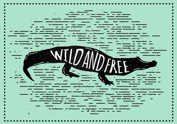 Free Vector Crocodile Silhouette Illustration With Typography