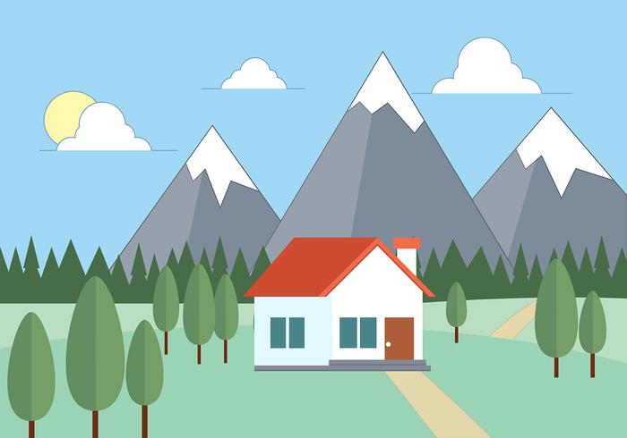 Free Flat Vector Landscape Illustration