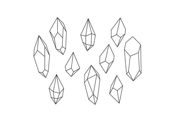 Free Crystals Shape Line Vector