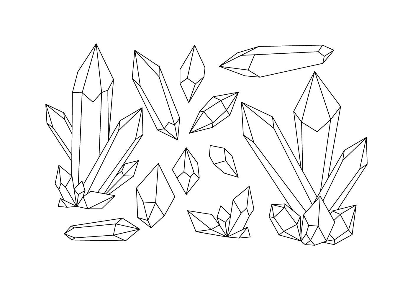 Free Crystals Shape Line Vector 155751 Vector Art at Vecteezy