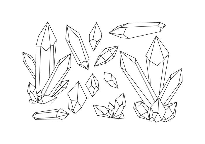 Free Crystals Shape Line Vector