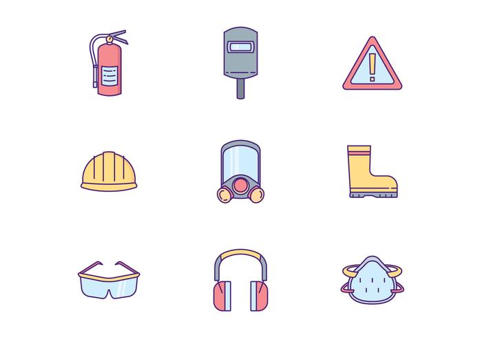 Equipo de seguridad Icon Pack vector