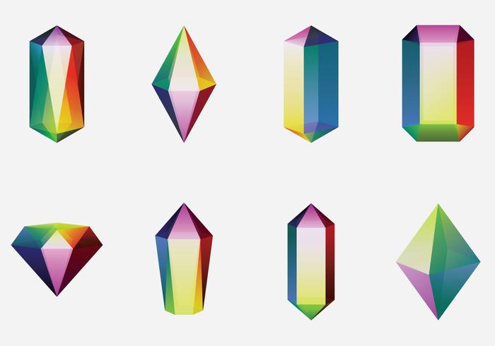 Colorful Quartz Crystal vector