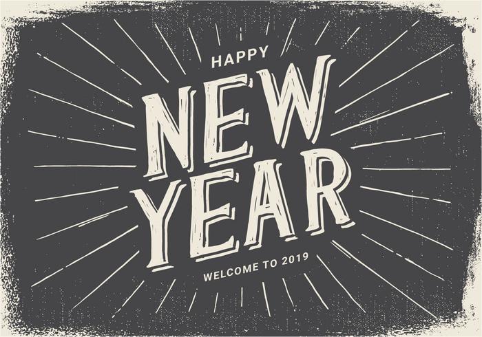 Vintage Style Happy New Year 2019 Illustration vector