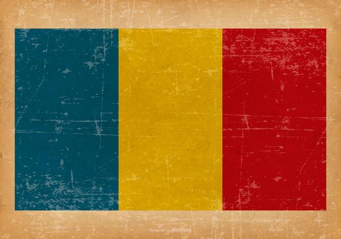 Grunge Bandera de Rumania vector