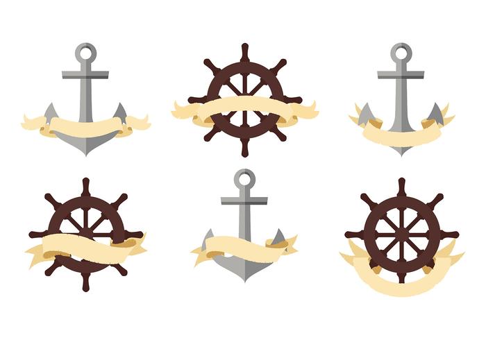 Pirate or Nautical Banners Free Vector