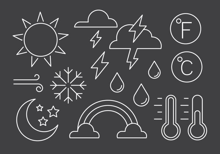 Free Linear Weather Symbols vector