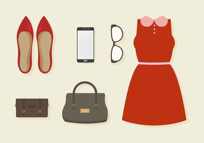 Fashion Item Set Free Vector