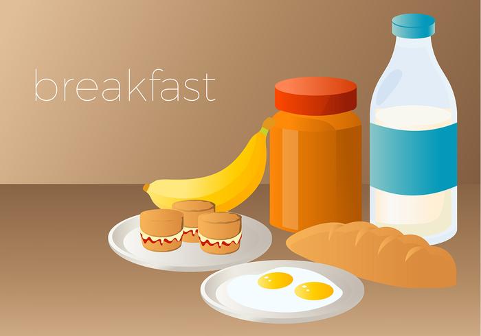 Scone and Egg Breakfast Vector