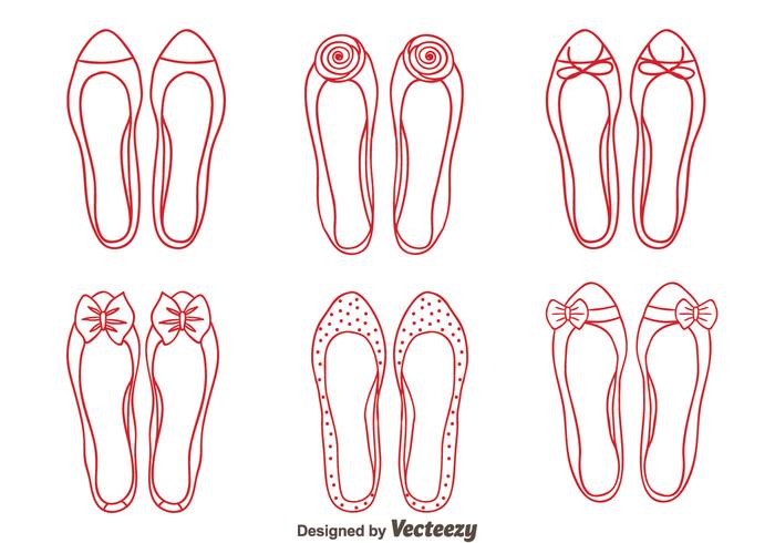 Ruby Slippers Shoes Line Vector