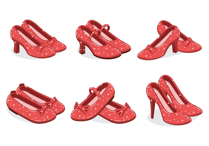 Ruby Slippers Vector With Sparkly Effect