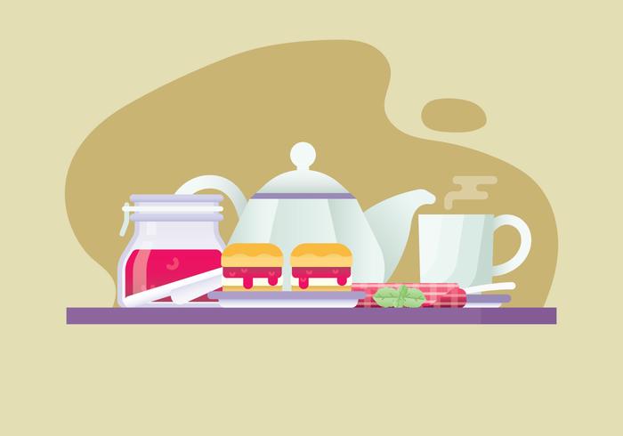 Ilustración del té de la tarde vector