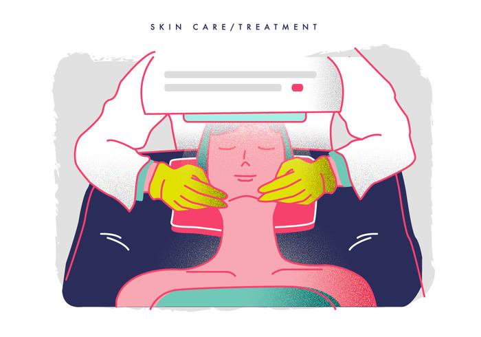 Skin Care Treatment By Dermatologist Vector Illustration