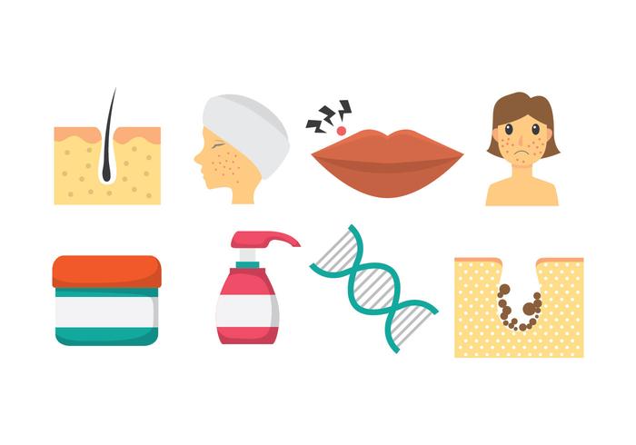 Iconos de Dermatología vector