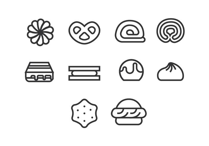 Cookies Icon Set vector