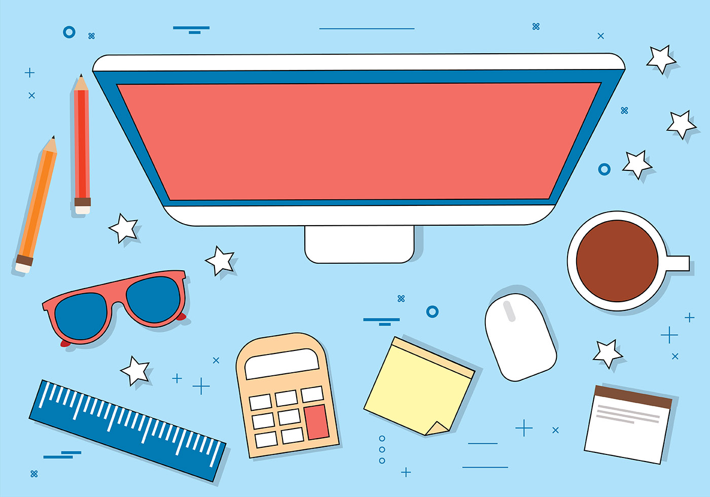 Free Flat Vector Desktop Illustration 155921 Vector Art at Vecteezy