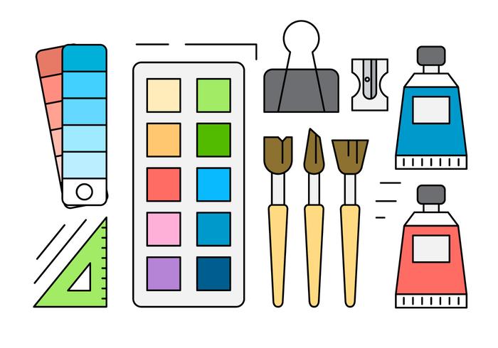 Elementos vectoriales de pintura lineal vector