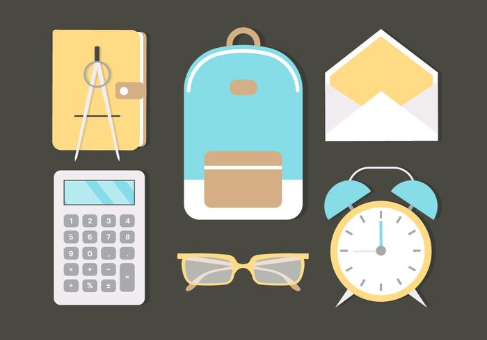 Free Flat Design Vector School Elements