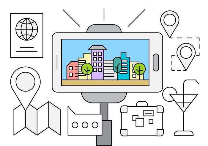 Linear Vector Illustration About Traveling