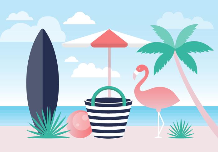 Free Colorful Summer Beach Vector Background