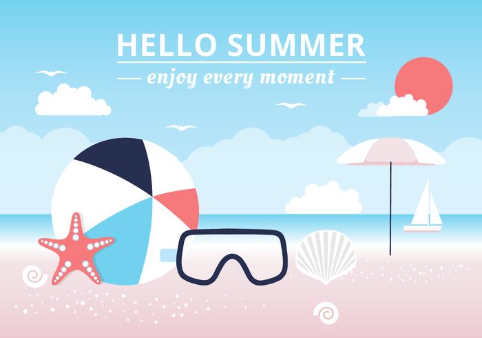 Free Hello Summer Vector Background