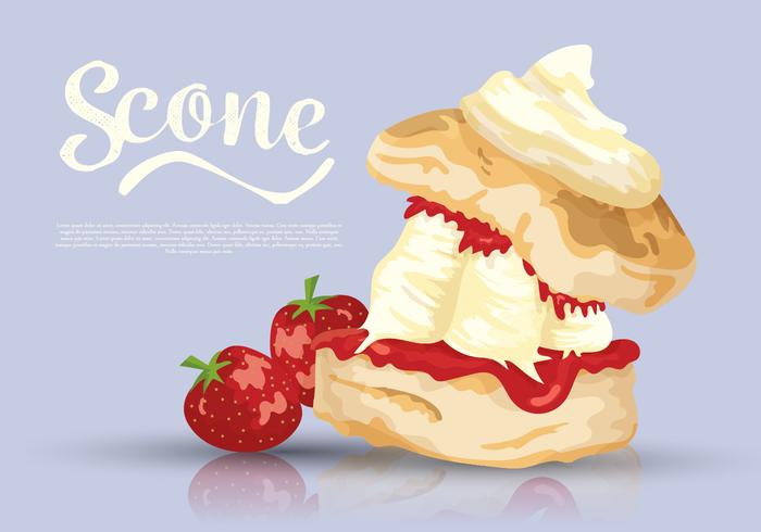 Scone Dessert Vector Illustration