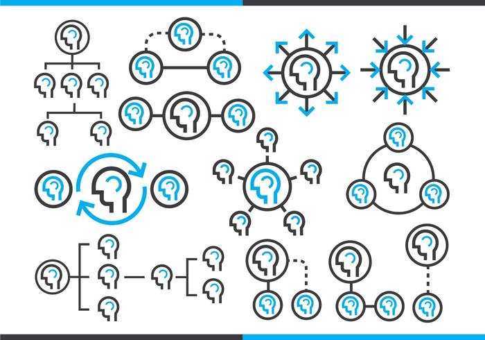 Org Chart Outline Pack Vector