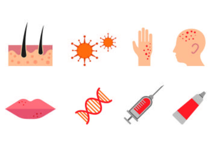 Conjunto de iconos de dermatología vector