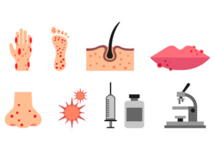 Set Of Dermatology Icons vector
